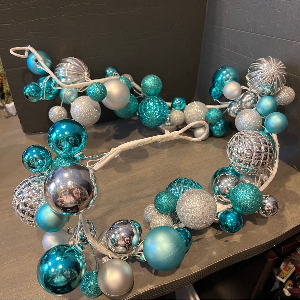 Festive Blue and Silver Holiday garland